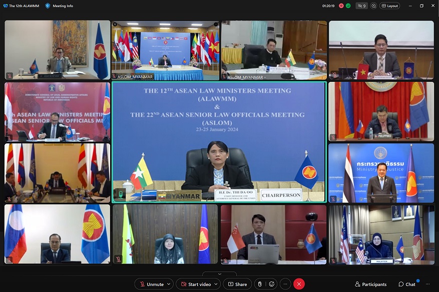 Holding the12th ASEAN Law Ministers Meeting and the 22nd ASEAN Senior Law Officials Meeting