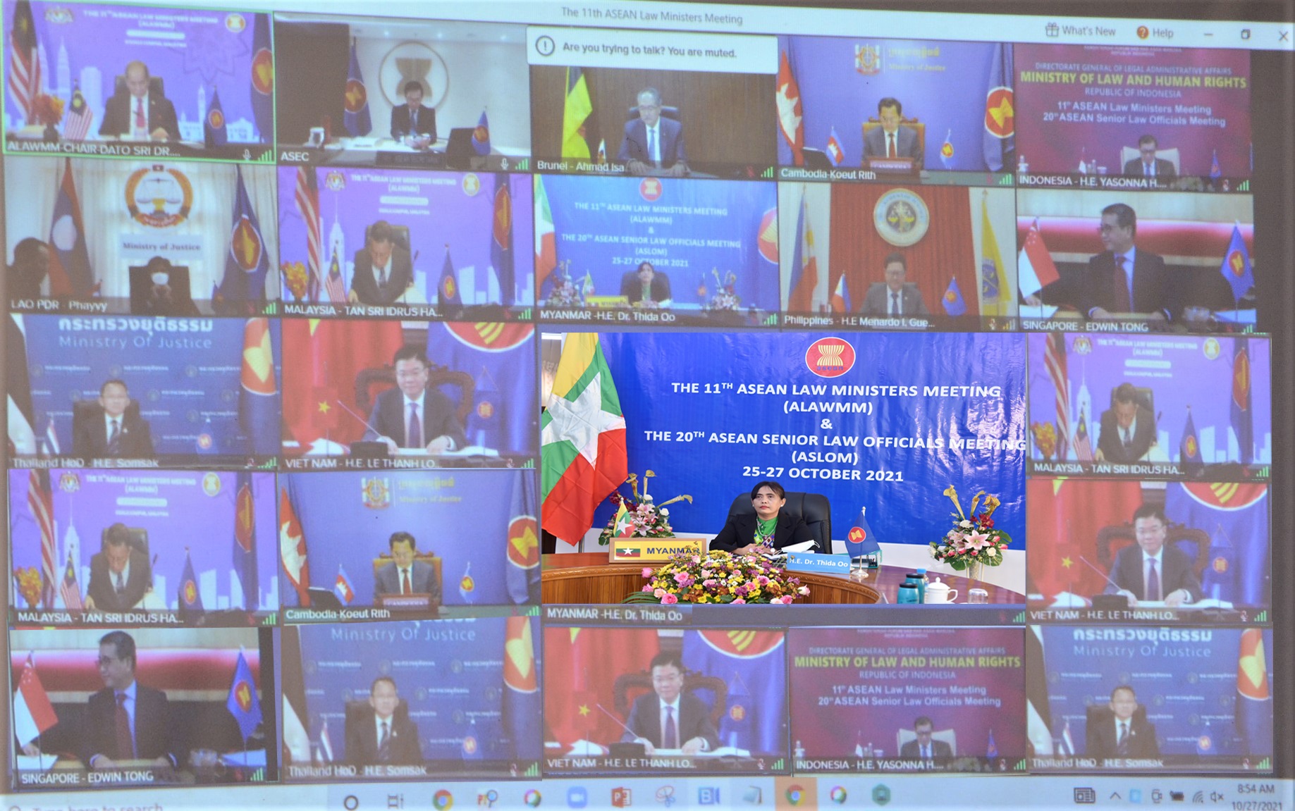Union Minister for Legal Affairs and Attorney General of the Union attend the 11 th ASEAN Law Ministers’ Meeting