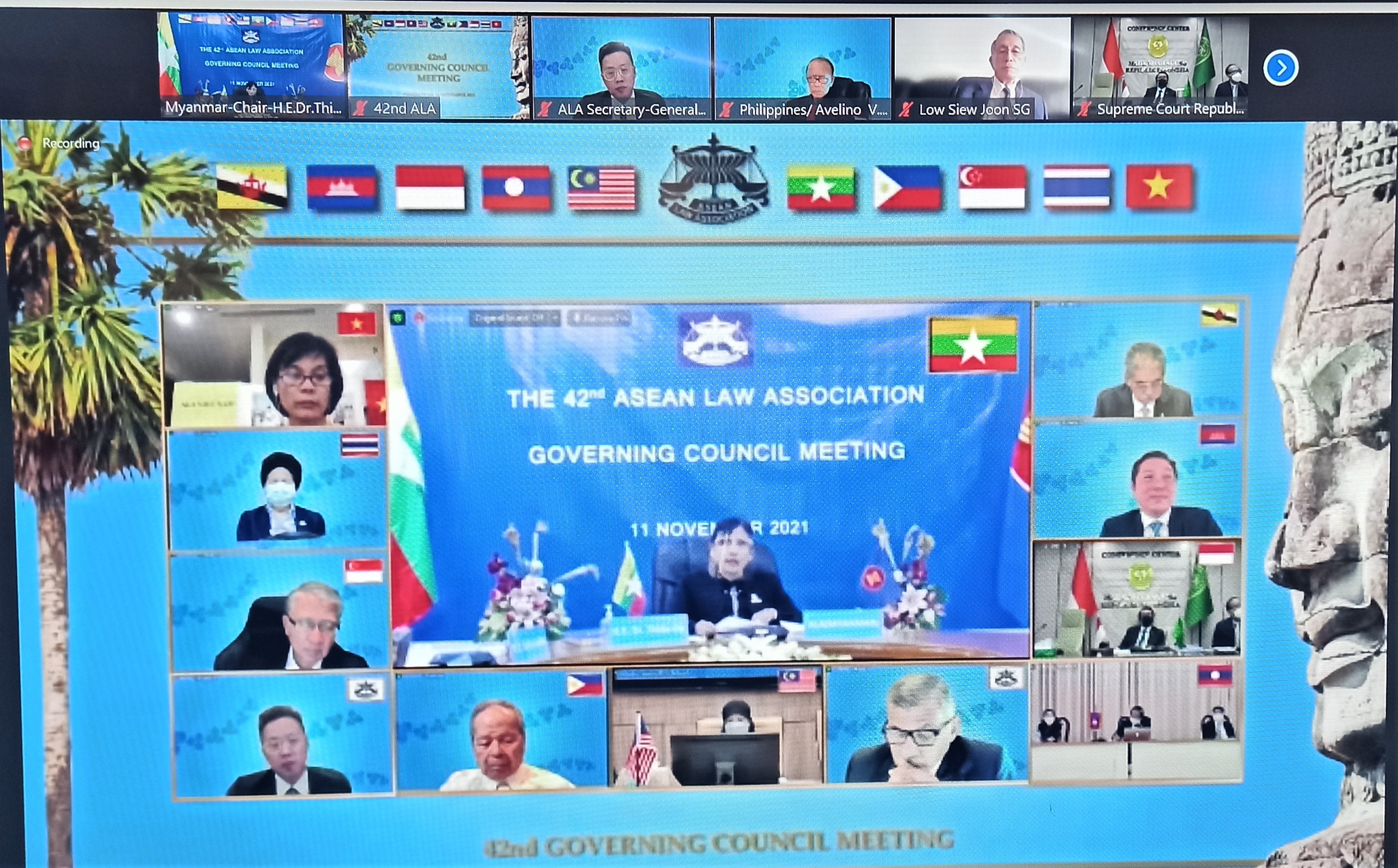 H.E. Dr. Thida 00, the Union Minister for Ministry of Legal Affairs and Attorney General of the Union, and her Delegation Attend the 42nd ASEAN Law Association Governing Council Meeting